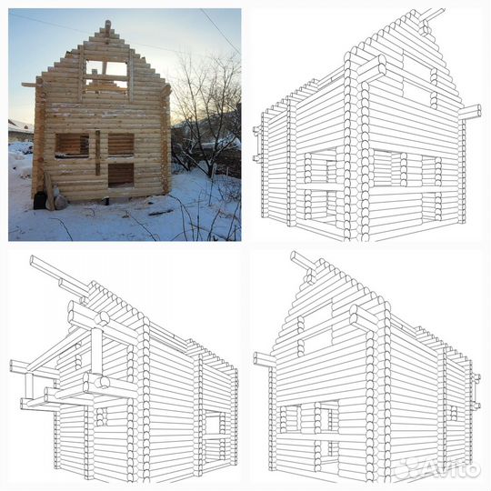 Сруб дом баня