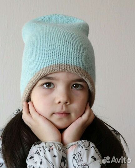 Шапка вязаная бини ручной работы