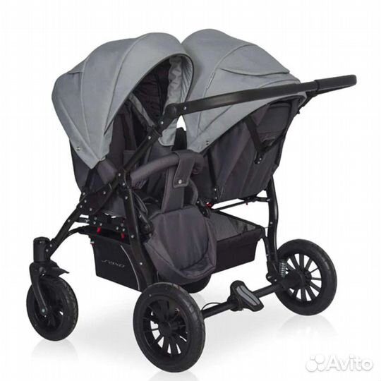 Коляска для двойни riko basic серая б/у