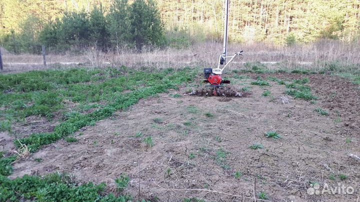 Вспашка земли мотоблоком, скошу траву триммером