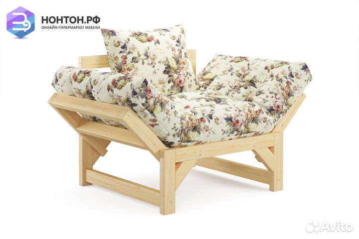 Кресло Амбер желтое с цветами