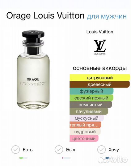 Louis vuitton orage, отливант, распив