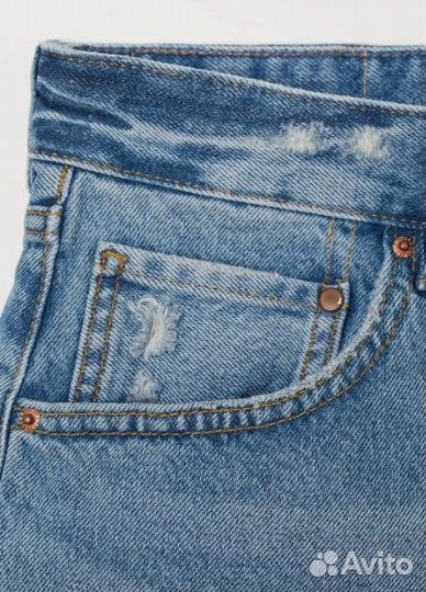 H&M Шорты джинс с высокой талией синие EUR 38 M