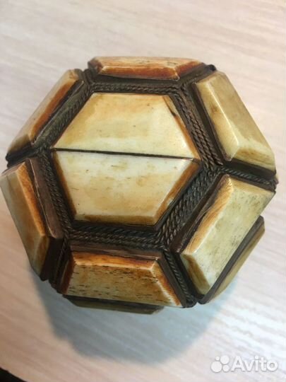 Шкатулка латунь, кость