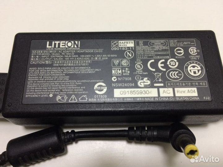 Блок питания Acer 19v 3,42a 5,5 x 1,7 mm оригинал