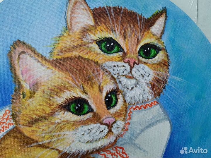 Картина Кот, кошка рыжая,Сладкая парочка