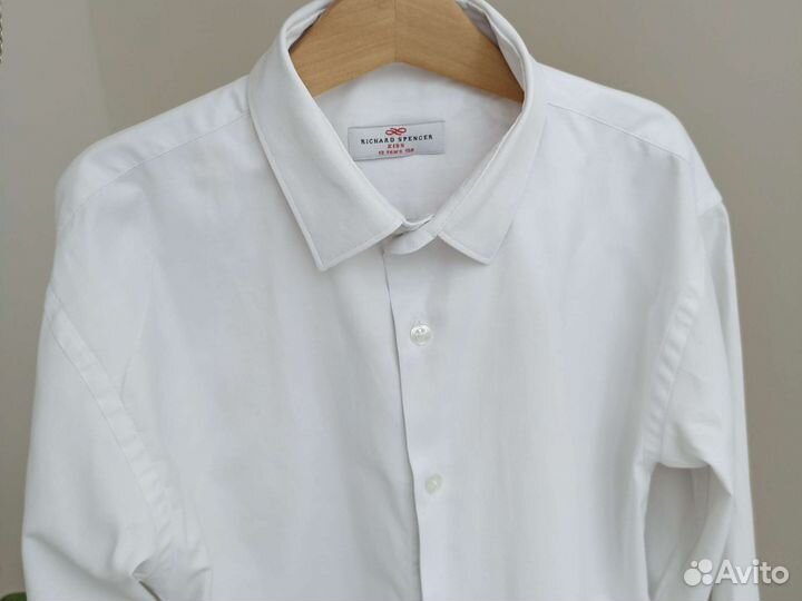 Рубашка белая 158, на стройного ребенка