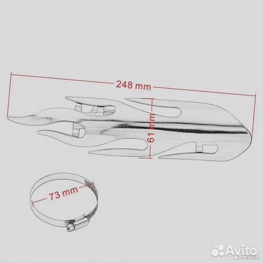 Защита глушителя мотоцикла пламя черный