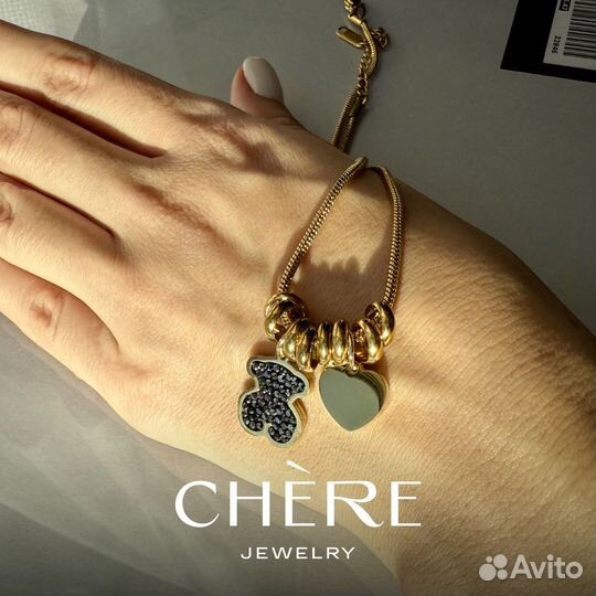 Колье с подвеской мишка в эстетике Tous