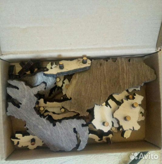 Карта Мира из шпона березы без подложки с подсветк