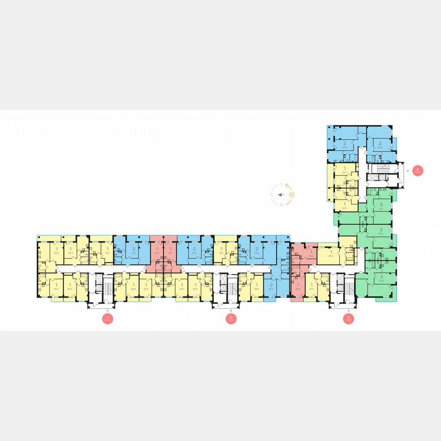 3-к. квартира, 84,8 м², 7/15 эт.