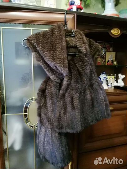 Шарф из вязаной норки