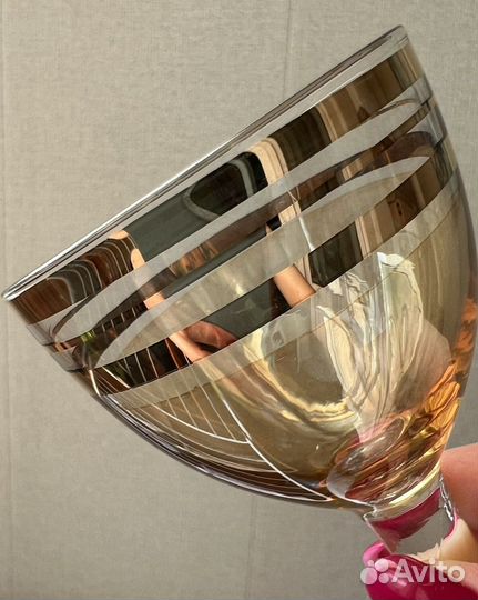 Бокалы фужеры рюмки цветное стекло винтаж СССР