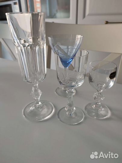 Цветное стекло СССР. Фруктовницы, креманки, рюмки