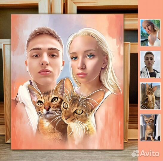Печать фото на холсте. Стилизованные портреты