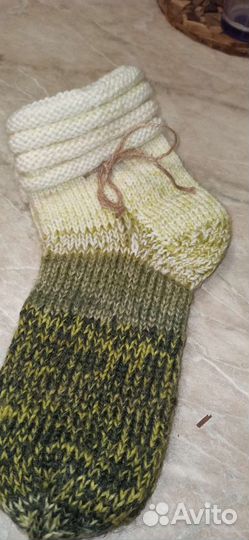 Носки ручной вязки шерстяные