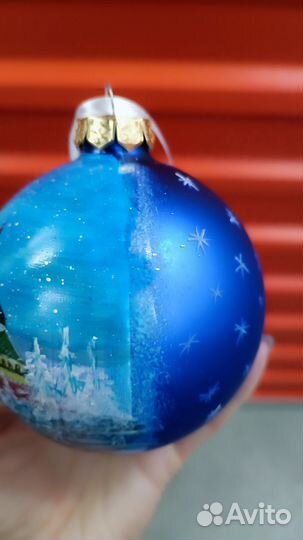 Ёлочный шар стеклянный с Московским Кремлем