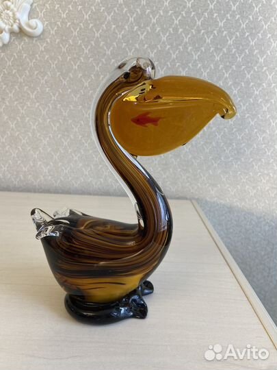 Ваза и фигурка цветное стекло