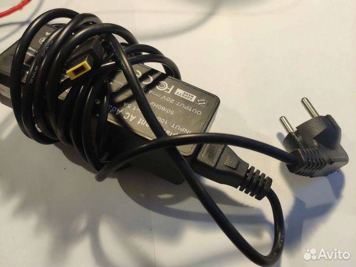 Блок питания для ноутбука lenovo 20v 4.5 A safety