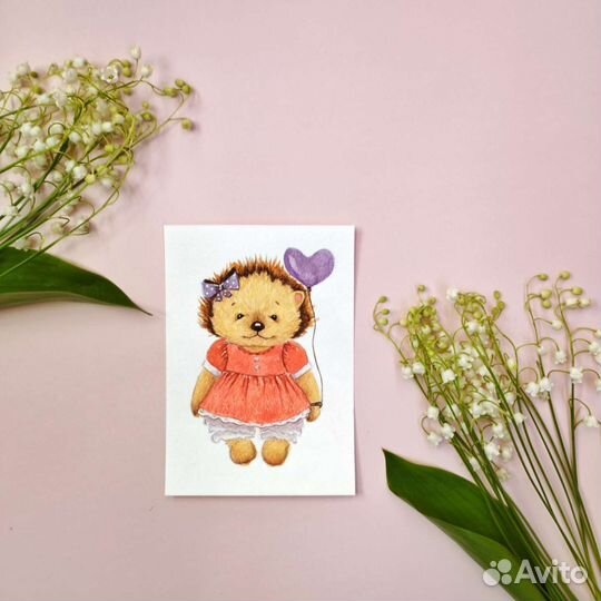 Открытки ручной работы, акварельная открытка 3 шт