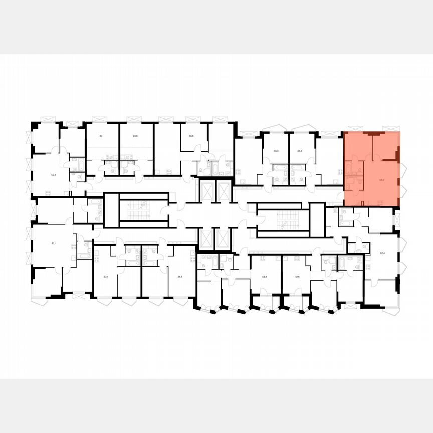 2-к. квартира, 52,6 м², 29/32 эт.