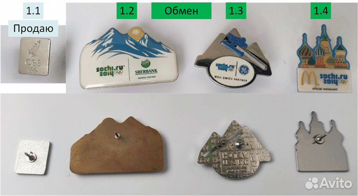 Значки Олимпиада Сочи 2014