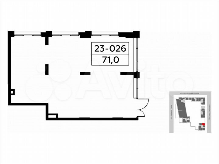 Аренда, торговое помещение площадью 71 кв.м