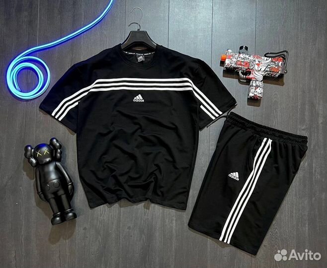 Костюм двойка мужской летний с шортами Adidas