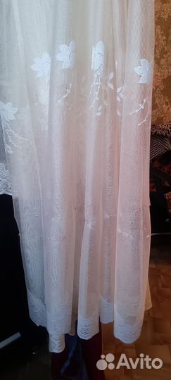 Тюль бежевая