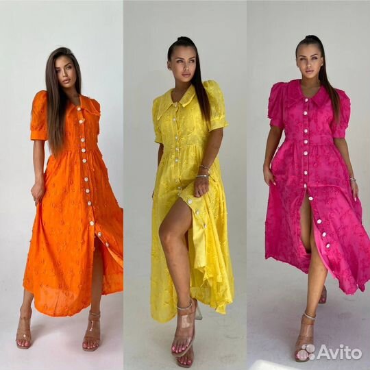 Платья хлопок 3 цвета
