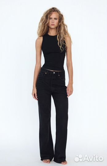 Джинсы Zara Trf wide-leg high waist full lengh