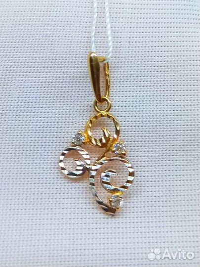 Подвеска с синтетическим камнем Золото