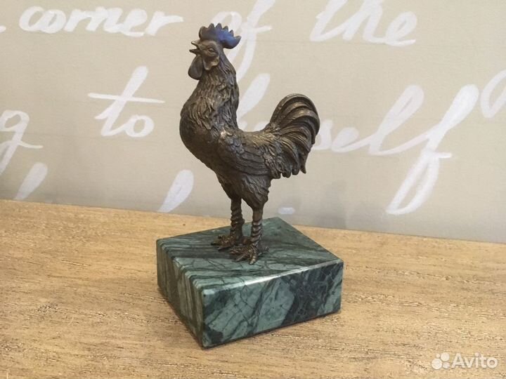 Статуэтка Петух Бронзовое литьё Мрамор опт