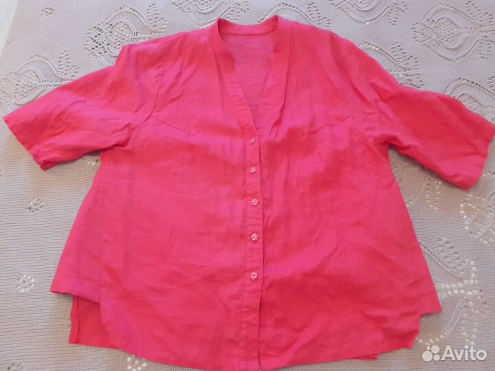 Рубашка женская льняная короткий рукав