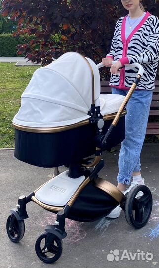 Коляска aulon 3В1 белая экокожа