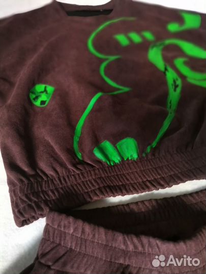 Кастомный женский спортивный костюм, утеплённый 44