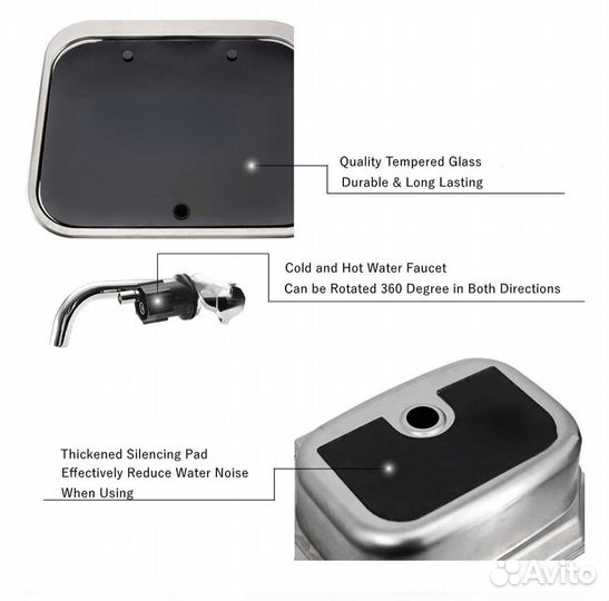 Мойка для автодома/Кемпера 420ммм