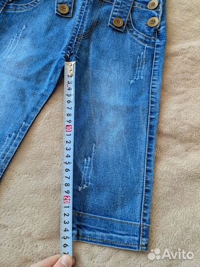 Джинсовый комбинезон и рубашка 80 рост