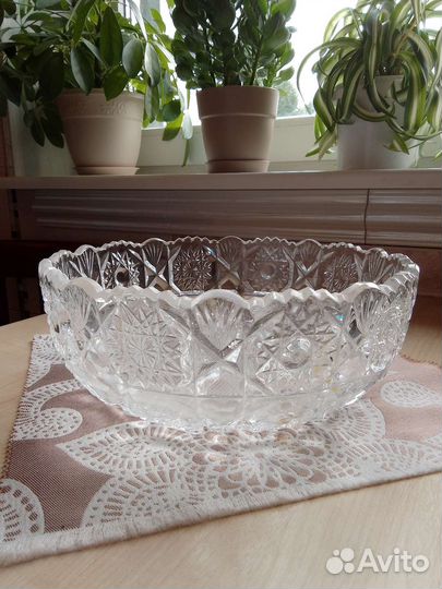 Хрустальная ваза для фруктов СССР