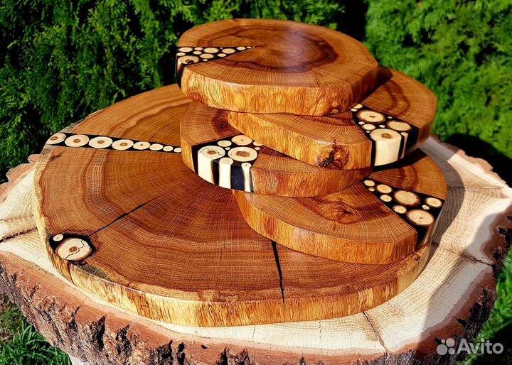 Набор спилов дуба для сервировки, подачи, декора