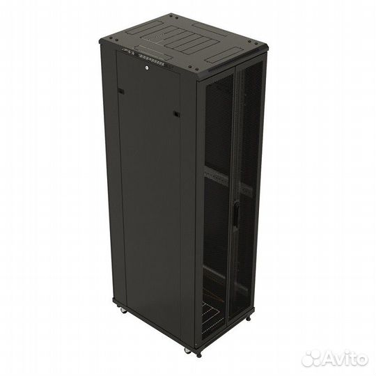 Шкаф серверный Hyperline (TTB-4261-DD-RAL9004) напольный 42U 600x1000мм пер.дв.перфор. задн.дв.перфо