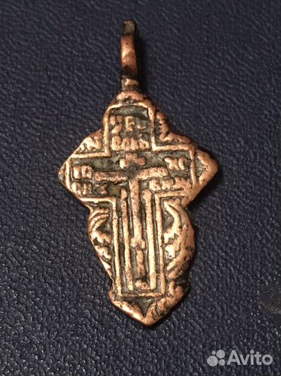 Старинный медный крест 17 века