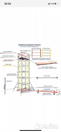 Строительная вышка тура,лиса