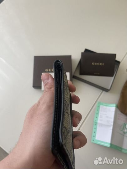 Gucci monogram wallet beige