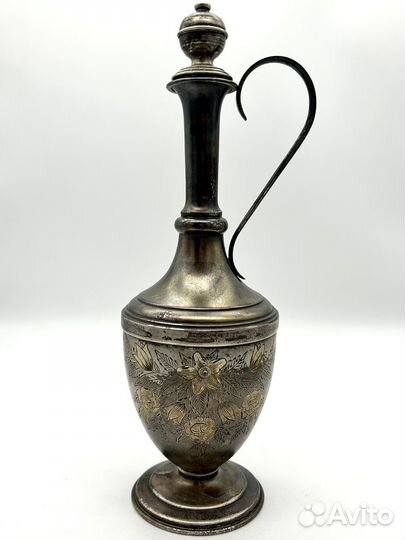 Коньячный набор в футляре серебро 875 проба 697 г