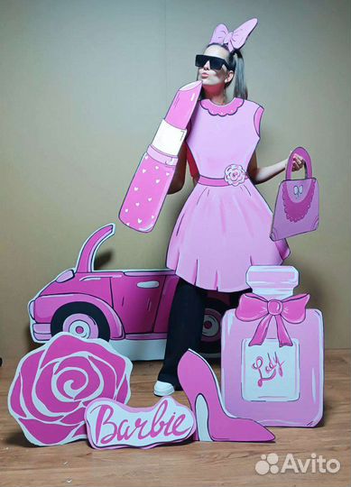 Фотозона Барби декор из картона