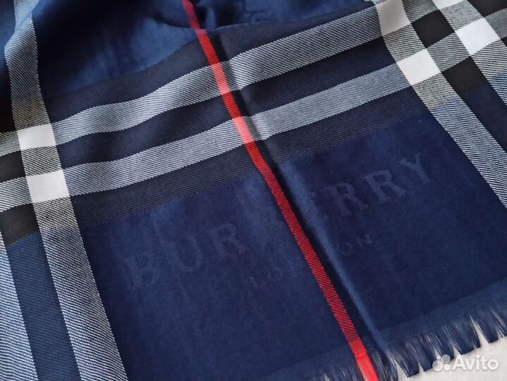 Палантин Шарф Кашемир Burberry синий новый