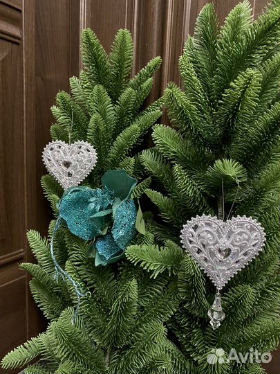 Елочные игрушки. Сердце. Блестящие игрушки