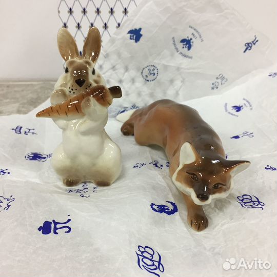 Скульптура Лисица/заяц с морковкой ифз(лфз)