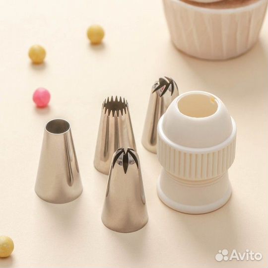 Набор кондитерский, 7 предметов: 2 мешка, 4 насадк